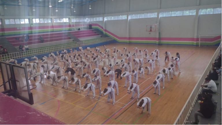 EXHIBICIÓN DE LA ESCUELA TÉCNICO DEPORTIVA DE TAEKWONDO EN EL DEPORTIVO JOSÉ MARÍA MORELOS Y PAVÓN