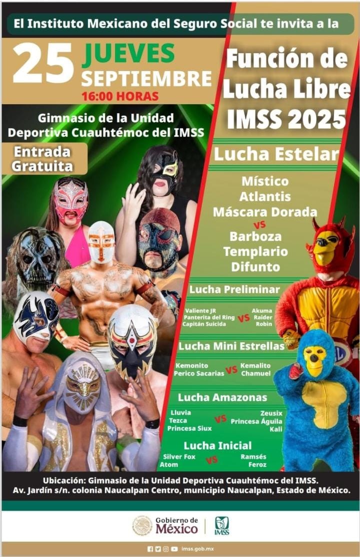El IMSS enciende la emoción con la gran función de Lucha Libre 2025